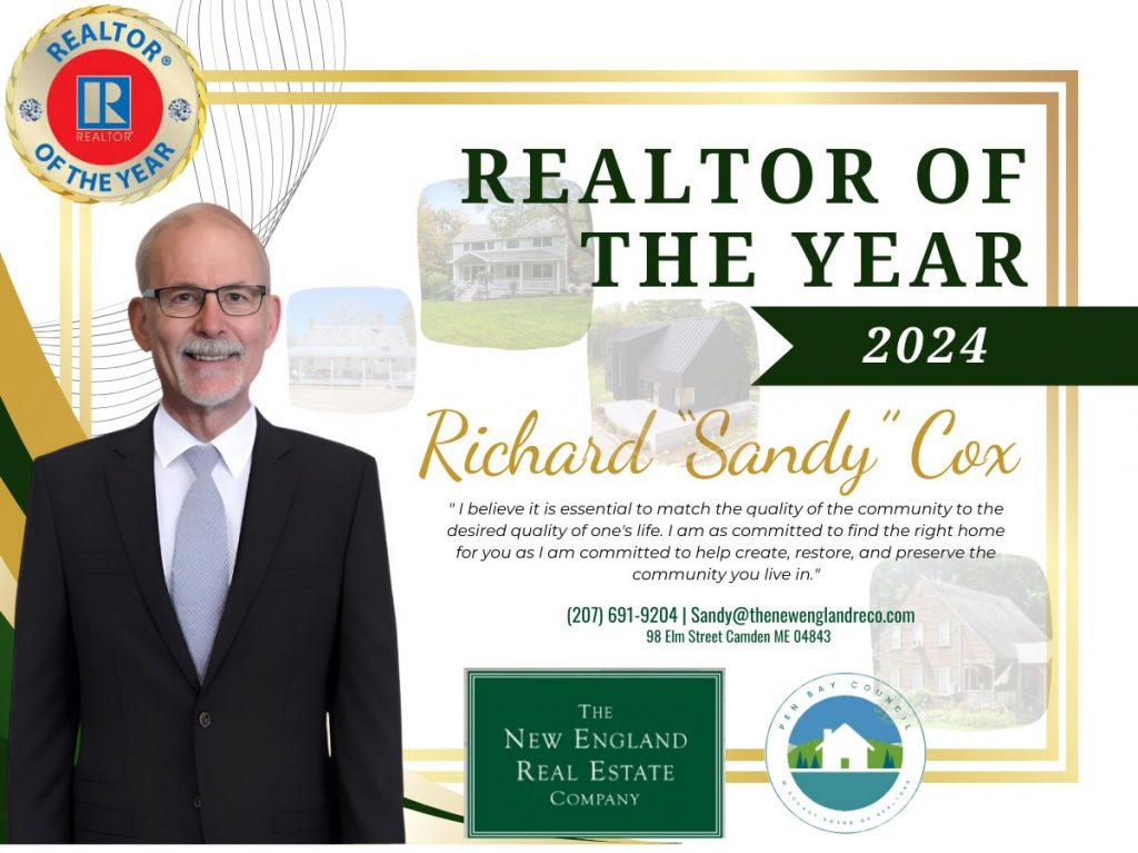 Richard “Sandy” Cox of The New England Real Estate Company recognized as Realtor of the Year 2024 in Maine.